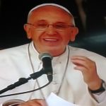 Papa discurseando en el Bañado