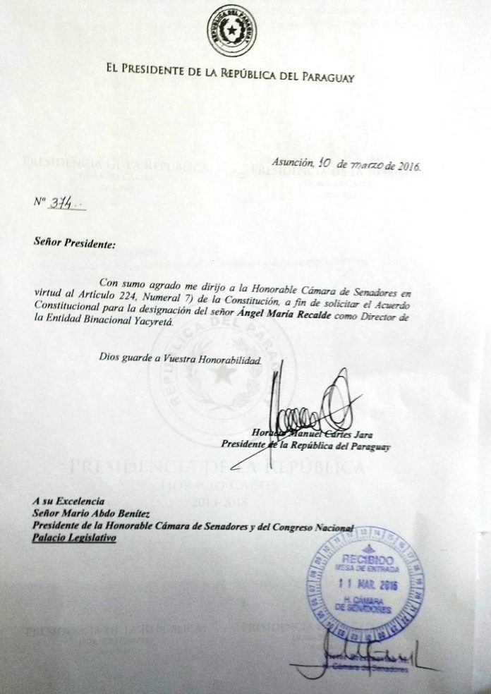 solicitud del ejecutivo