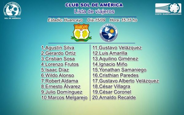 La lista de los futbolistas que viajan a Perú para el partido por la Copa Sudamericana.