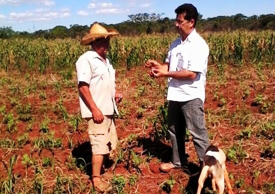 Agricultor de Itapuá con técnico del MAG observando los cultivos Foto: Gentileza MAG