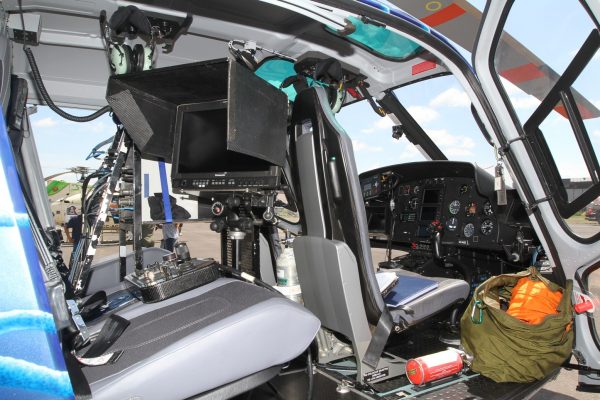 Vista de una de los helicópteros de prensa de la organización del Dakar. Foto IP.