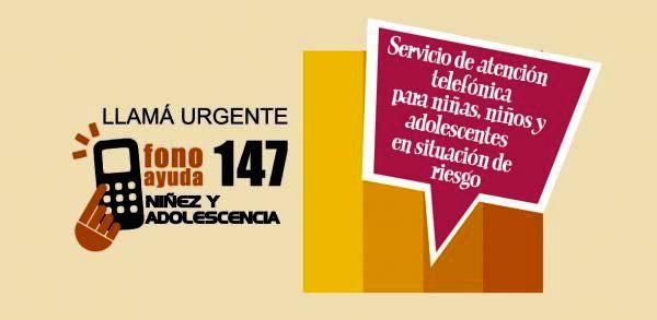 147 línea de denuncias de la SNNA Foto afiche: Gentileza SNNA