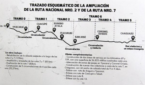 Los tramos comprendidos para la ampliación de las rutas 2 y 7 / IP Paraguay