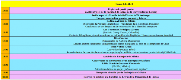 Programa del foro del día lunes / gentileza 