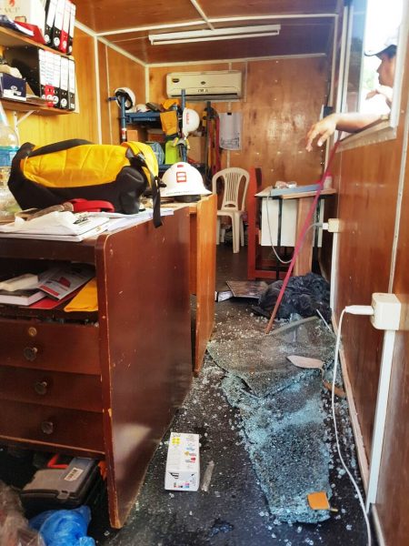 De esta manera quedaron las oficinas instaladas en el predio del Panteón Nacional pertenecientes a Barrail Hnos Foto: MOPC 