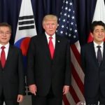 presidentes de Corea del Sur, EEUU y Japon