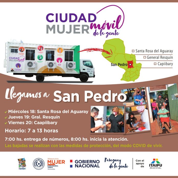 ciudad mujer Ciudad Mujer Móvil, Ministerio de la Mujer, San Pedro,