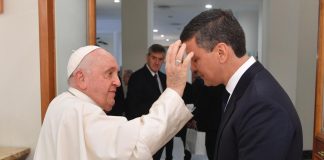 Audiencia del presidente Santiago Peña con el Papa Francisco