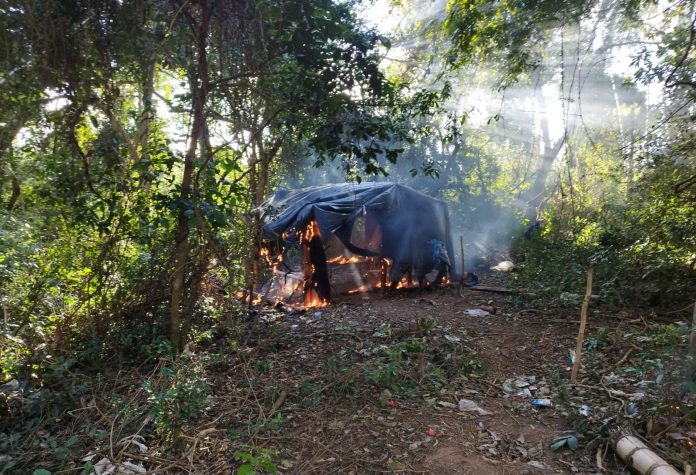 destruyen campamento y drogas en reserva